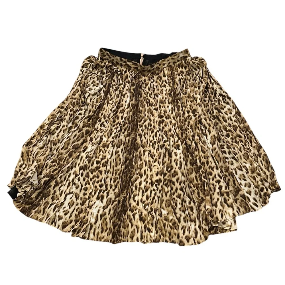 JCREW PLEATED ANIMAL PRINT MOBWIFE VIBE LEOPARD CHEETAH MIDI SKIRT 4